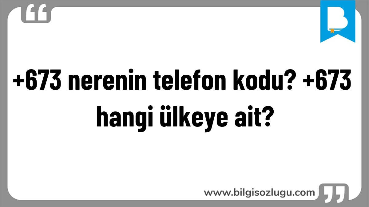+673 nerenin telefon kodu? +673 hangi ülkeye ait?