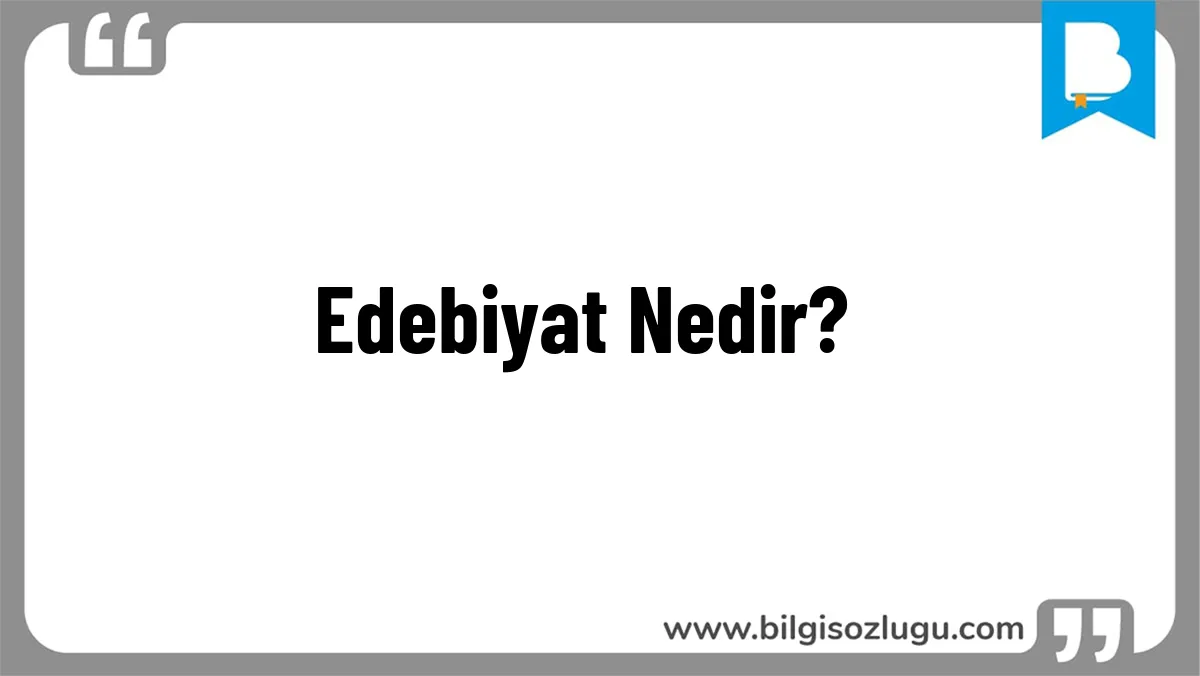  Edebiyat Nedir?