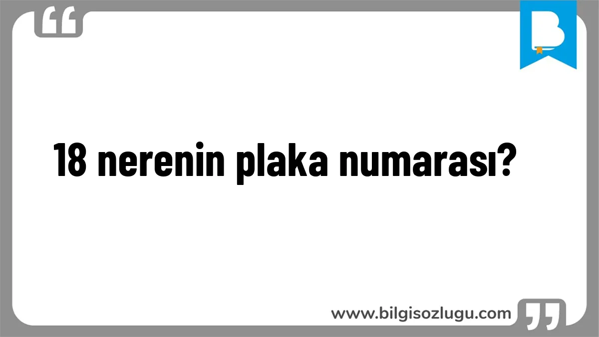 18 nerenin plaka numarası?	