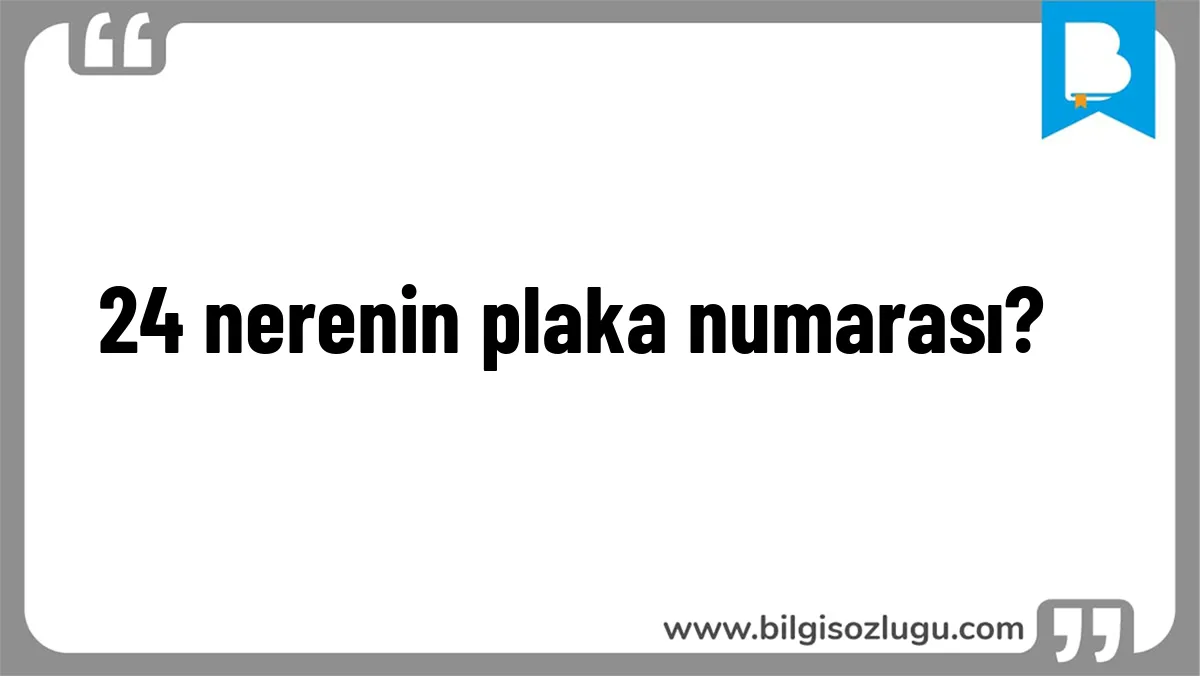 24 nerenin plaka numarası?	