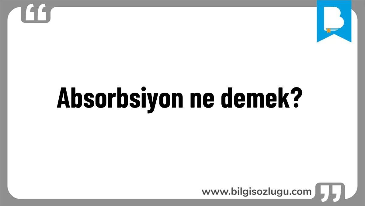 Absorbsiyon ne demek?