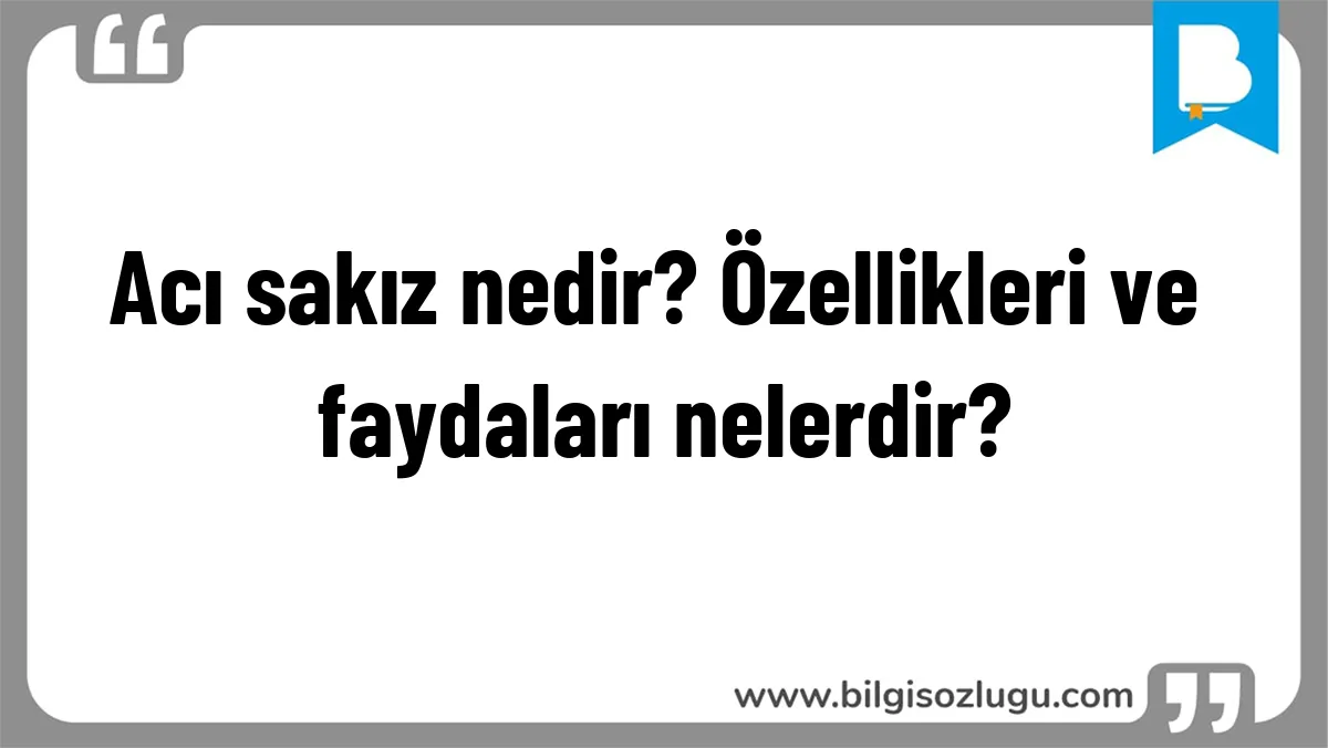 Acı sakız nedir? Özellikleri ve faydaları nelerdir?