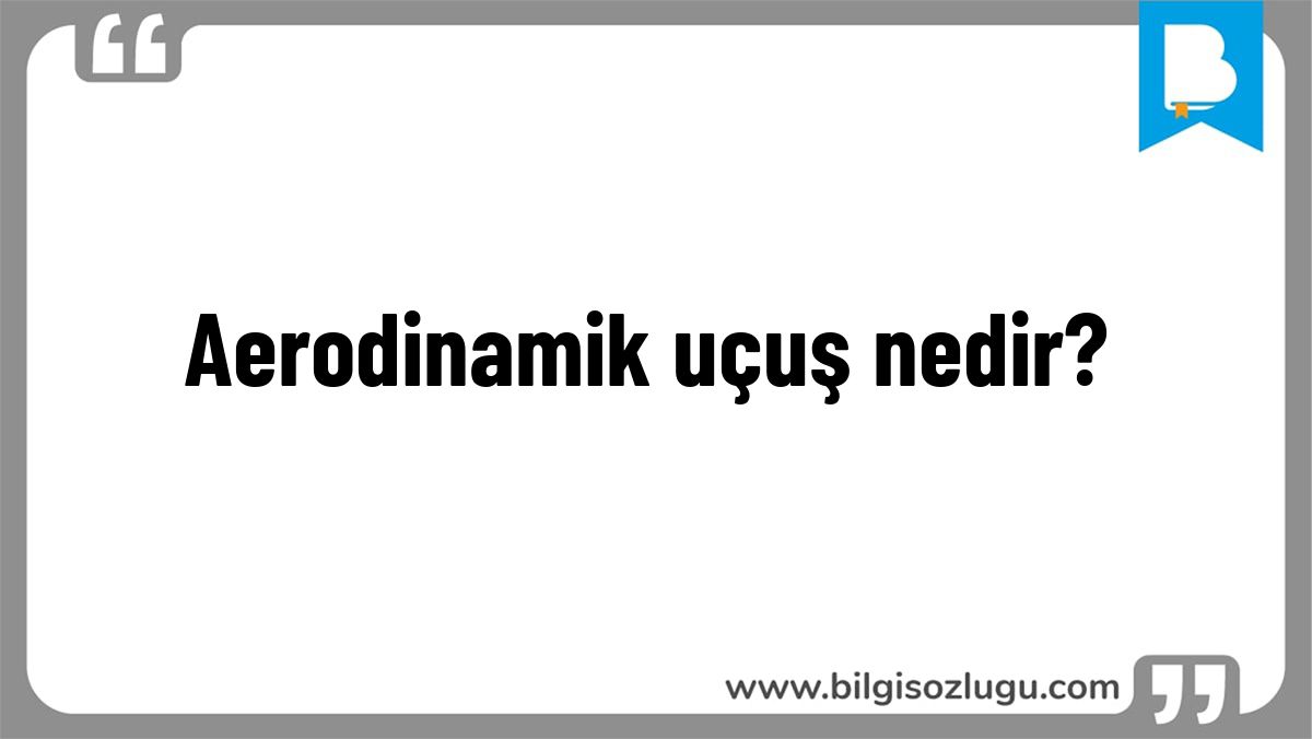 Aerodinamik uçuş nedir?