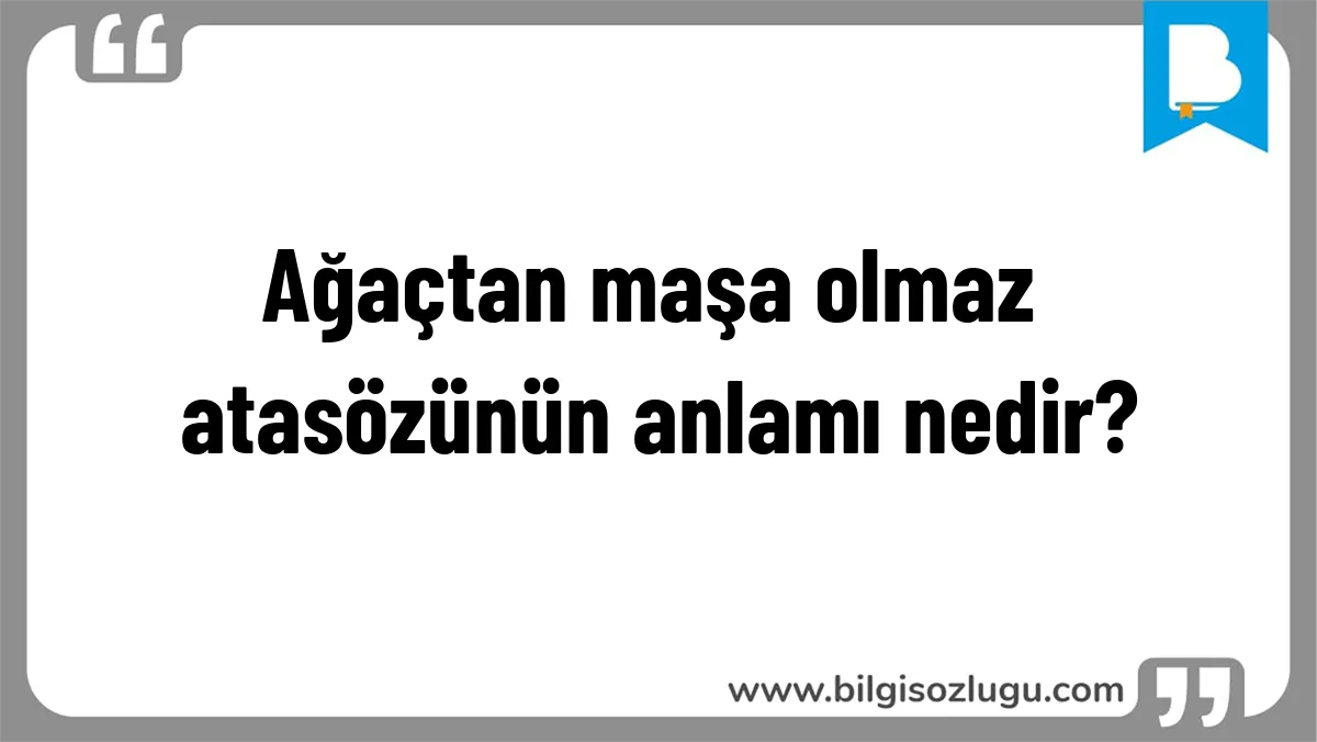 Ağaçtan maşa olmaz atasözünün anlamı nedir?