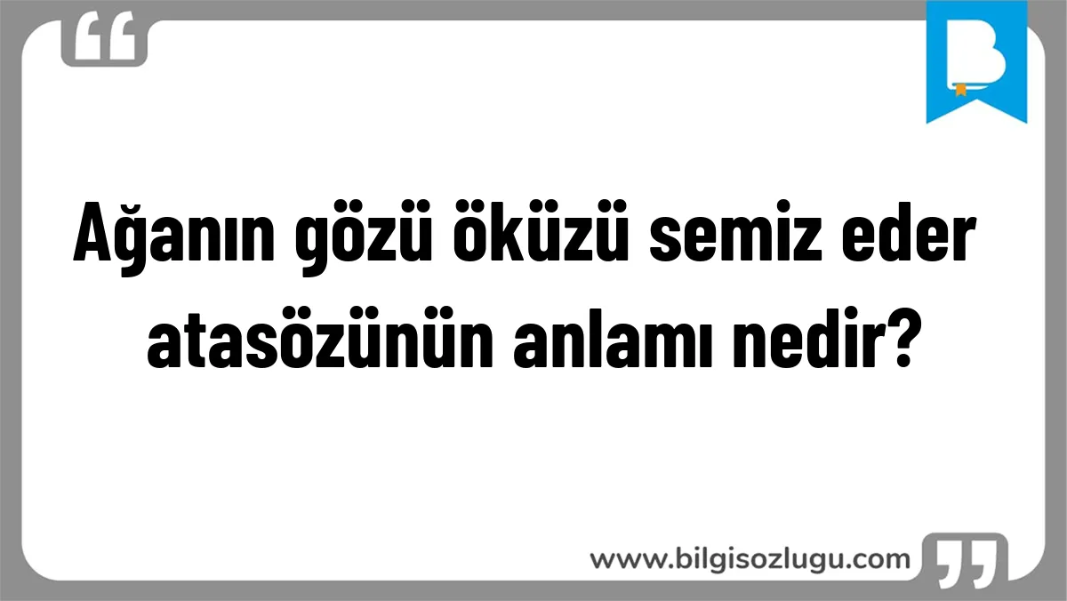 Ağanın gözü öküzü semiz eder atasözünün anlamı nedir?