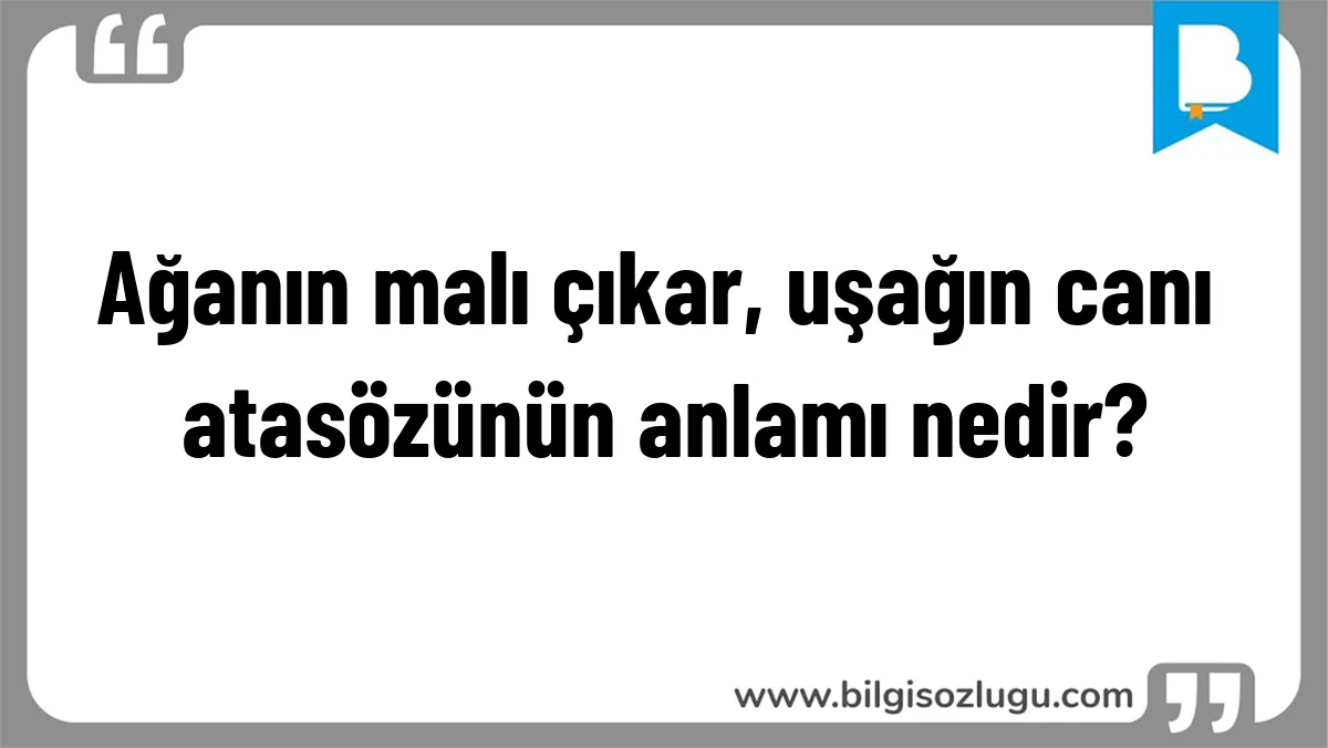 Ağanın malı çıkar, uşağın canı atasözünün anlamı nedir?