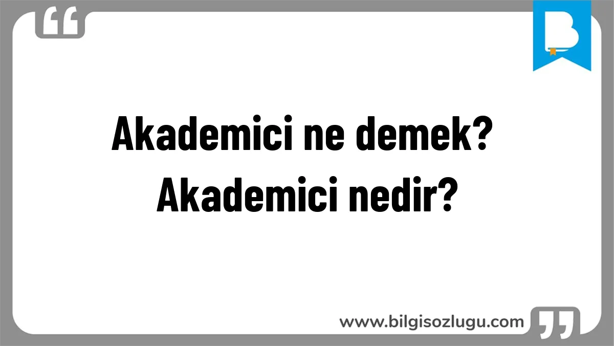 Akademici ne demek? Akademici nedir?