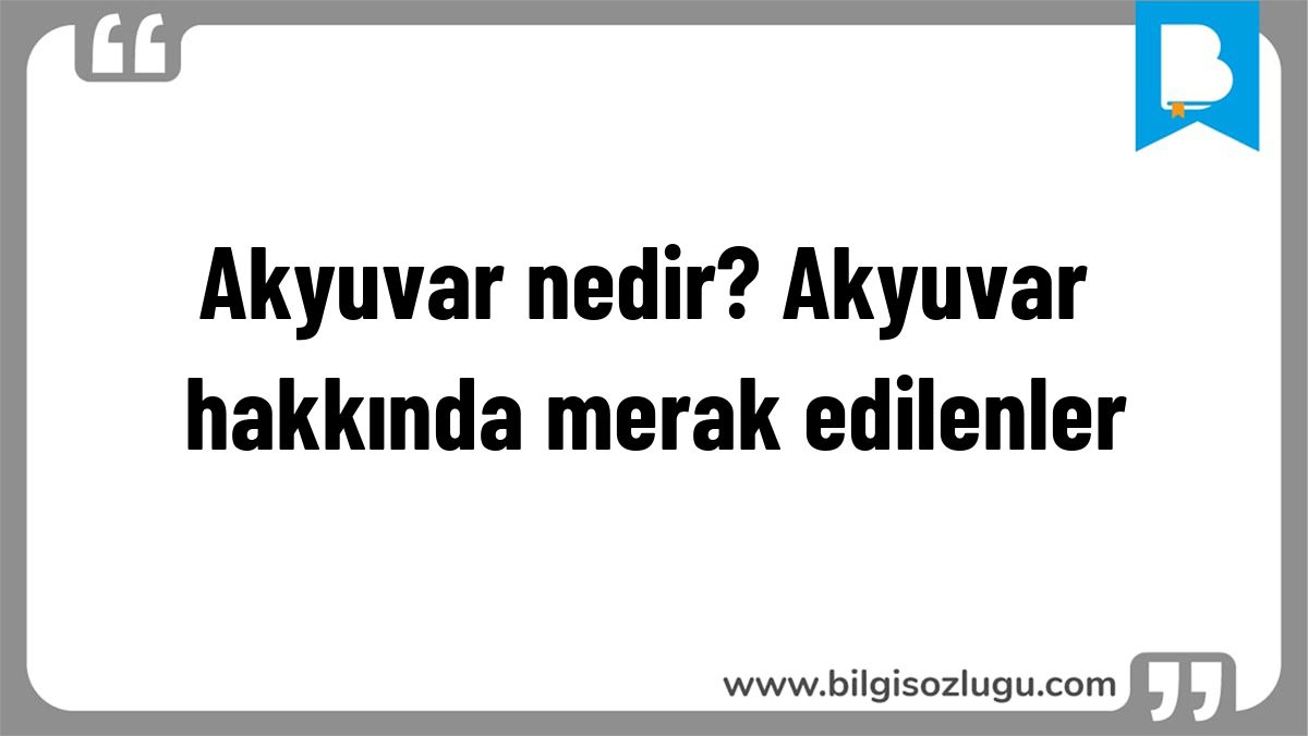 Akyuvar nedir? Akyuvar hakkında merak edilenler