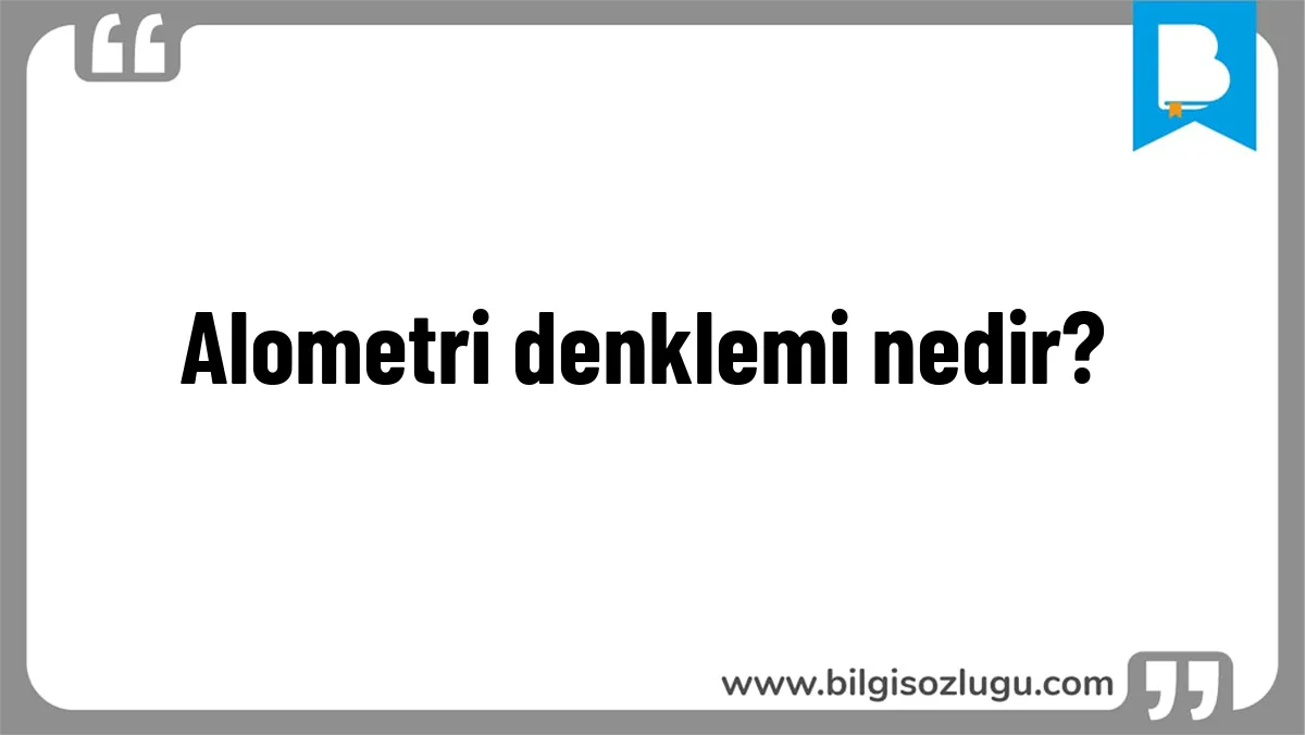 Alometri denklemi nedir?