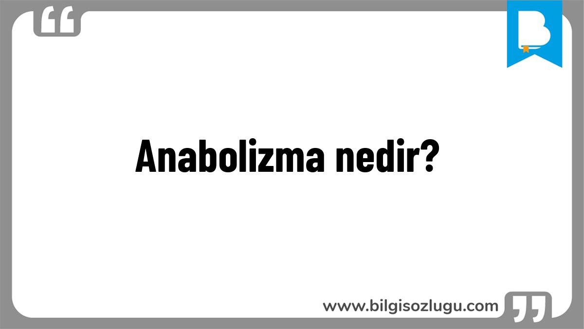 Anabolizma nedir?