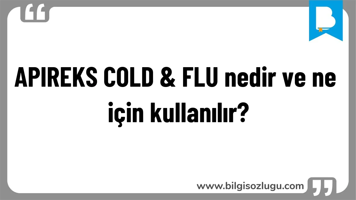 APIREKS COLD & FLU nedir ve ne için kullanılır?
