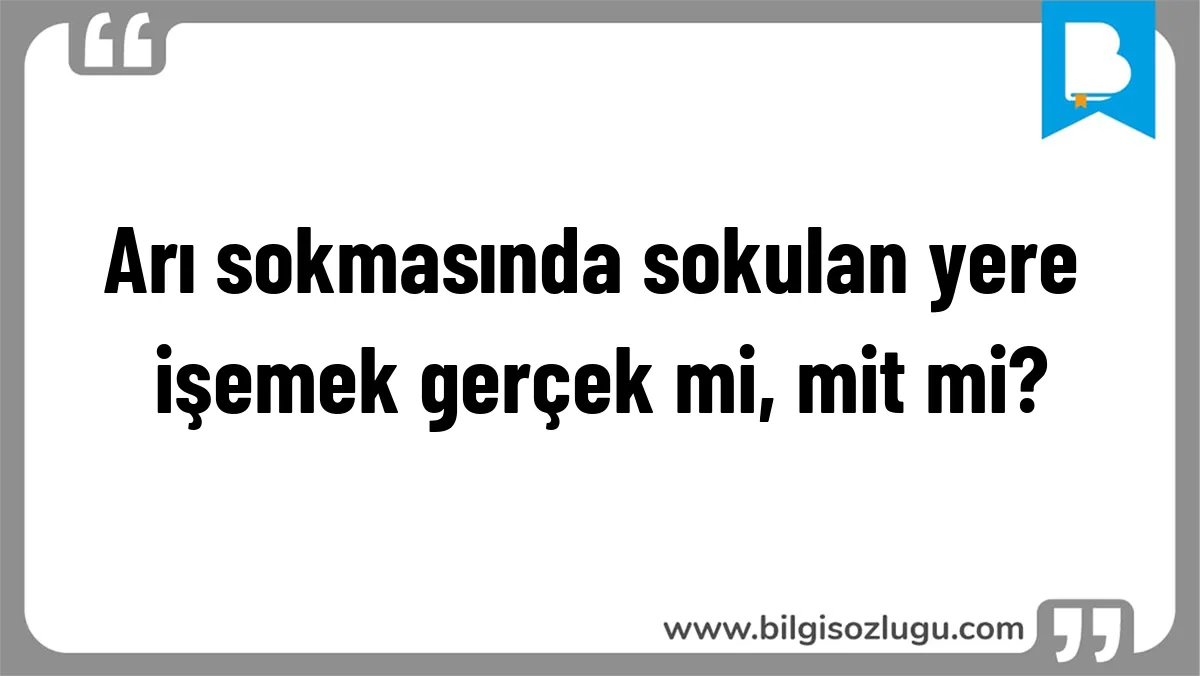 Arı sokmasında sokulan yere işemek gerçek mi, mit mi?