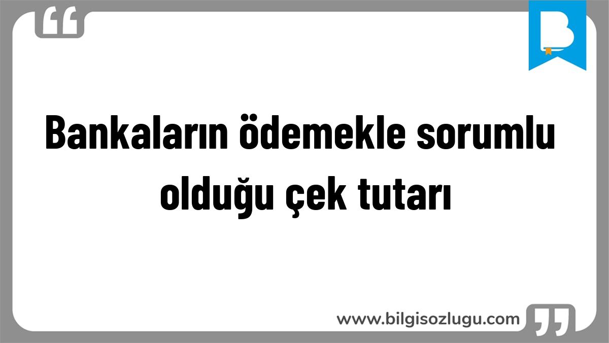 Bankaların ödemekle sorumlu olduğu çek tutarı