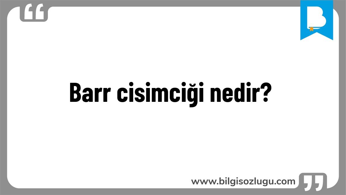 Barr cisimciği nedir?