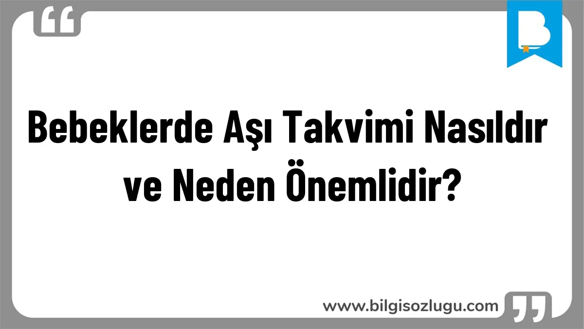 Bebeklerde Aşı Takvimi Nasıldır ve Neden Önemlidir?