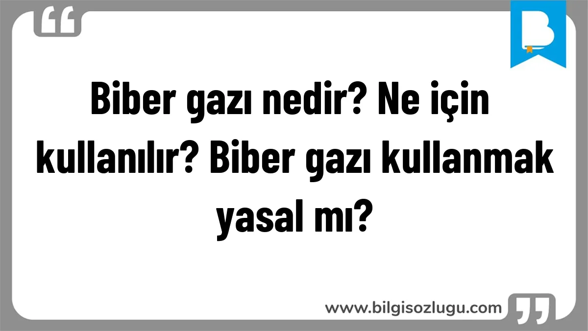 Biber gazı nedir? Ne için kullanılır? Biber gazı kullanmak yasal mı?