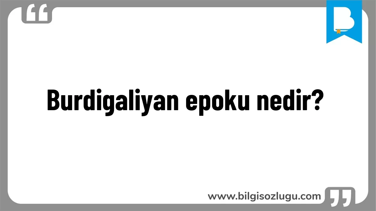 Burdigaliyan epoku nedir?