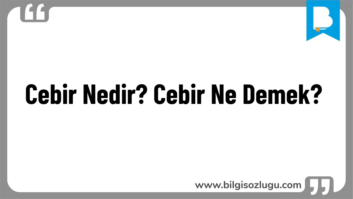 Cebir Nedir? Cebir Ne Demek?