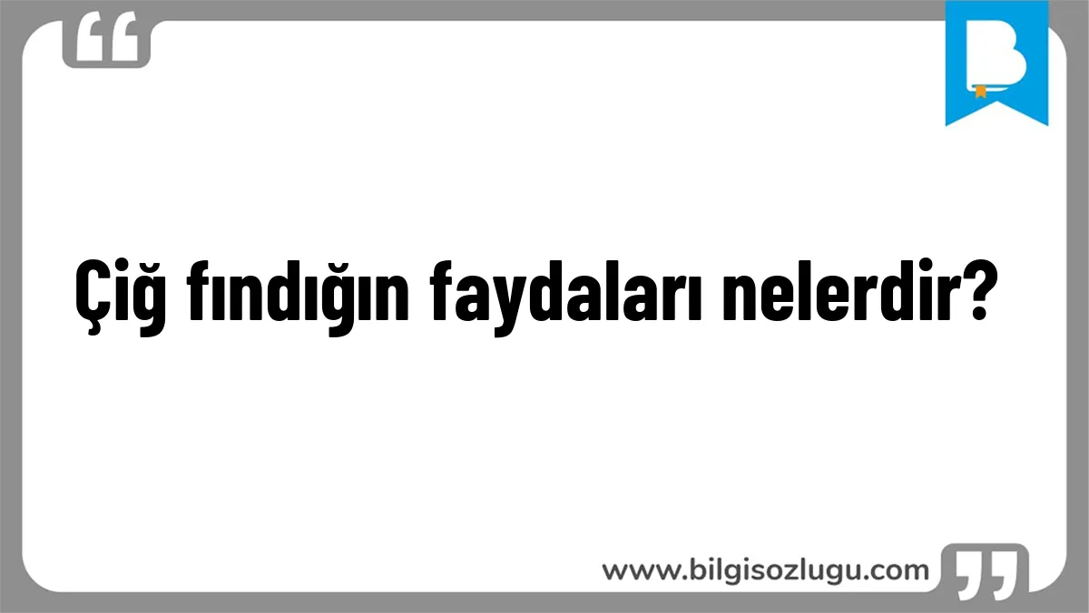 Çiğ fındığın faydaları nelerdir?