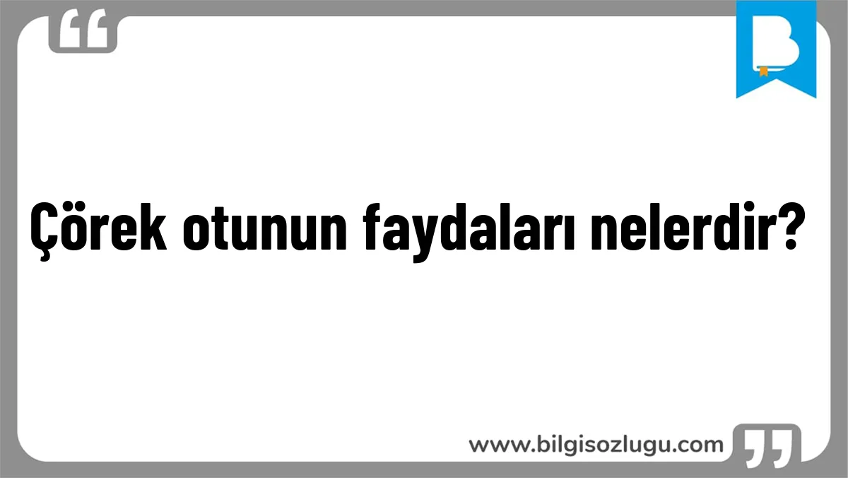 Çörek otunun faydaları nelerdir?