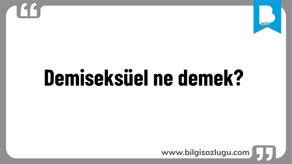 Demiseksüel ne demek?