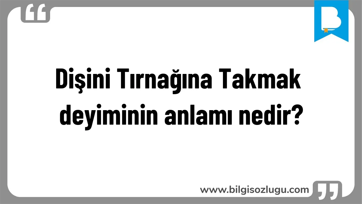 Dişini Tırnağına Takmak deyiminin anlamı nedir?
