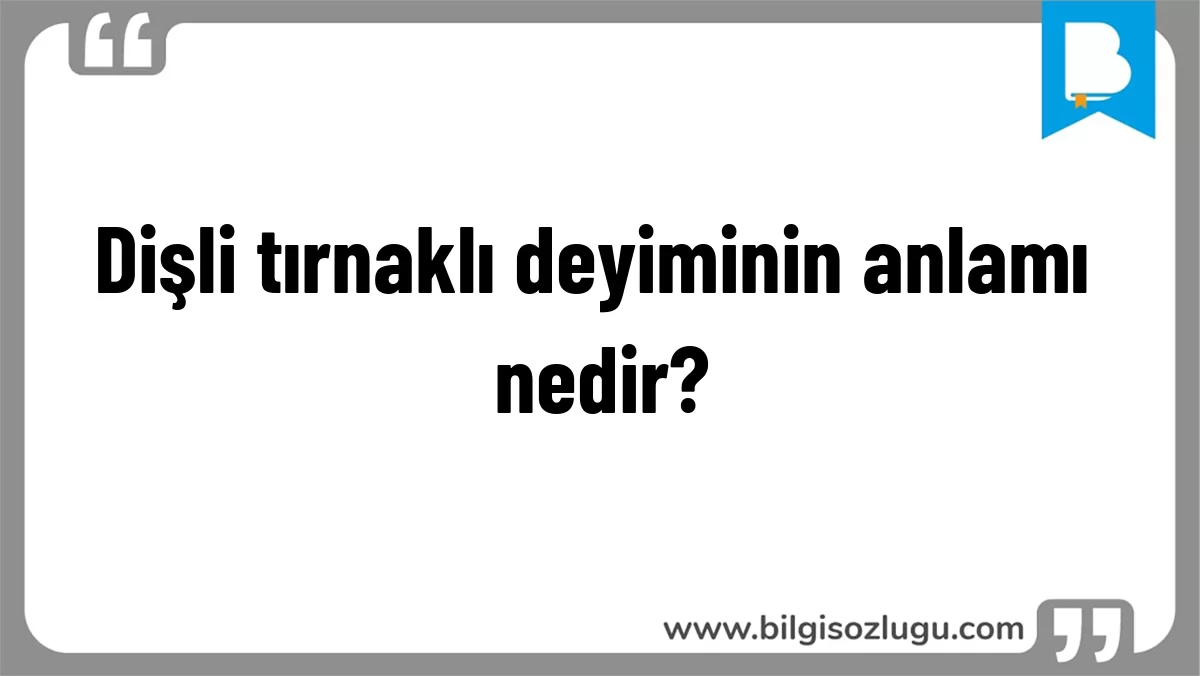 Dişli tırnaklı deyiminin anlamı nedir?