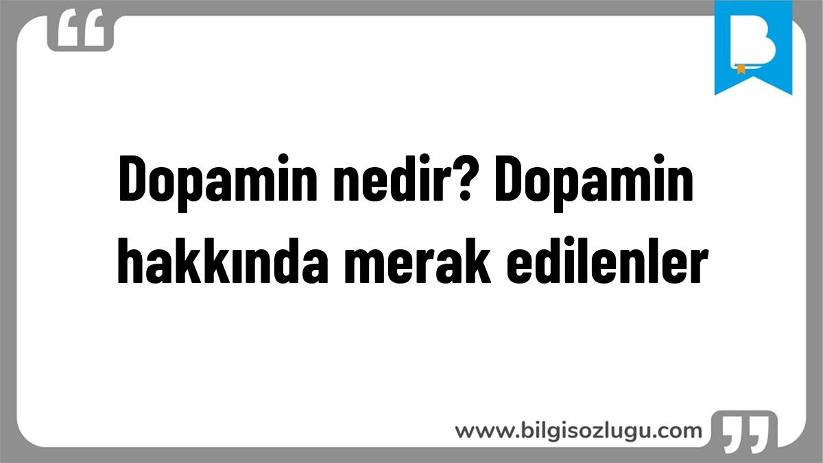 Dopamin nedir? Dopamin hakkında merak edilenler