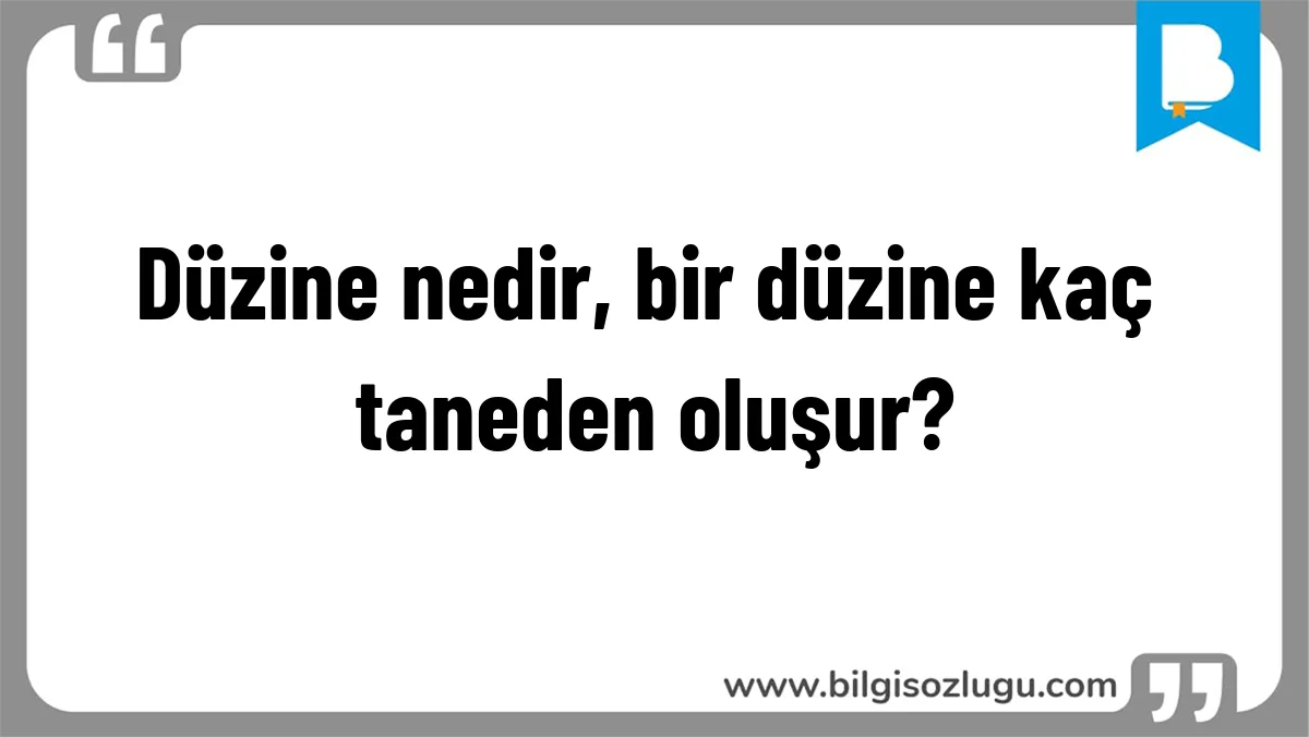 Düzine nedir, bir düzine kaç taneden oluşur?