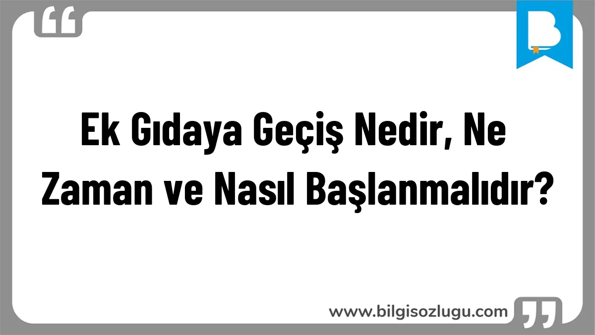 Ek Gıdaya Geçiş Nedir, Ne Zaman ve Nasıl Başlanmalıdır?