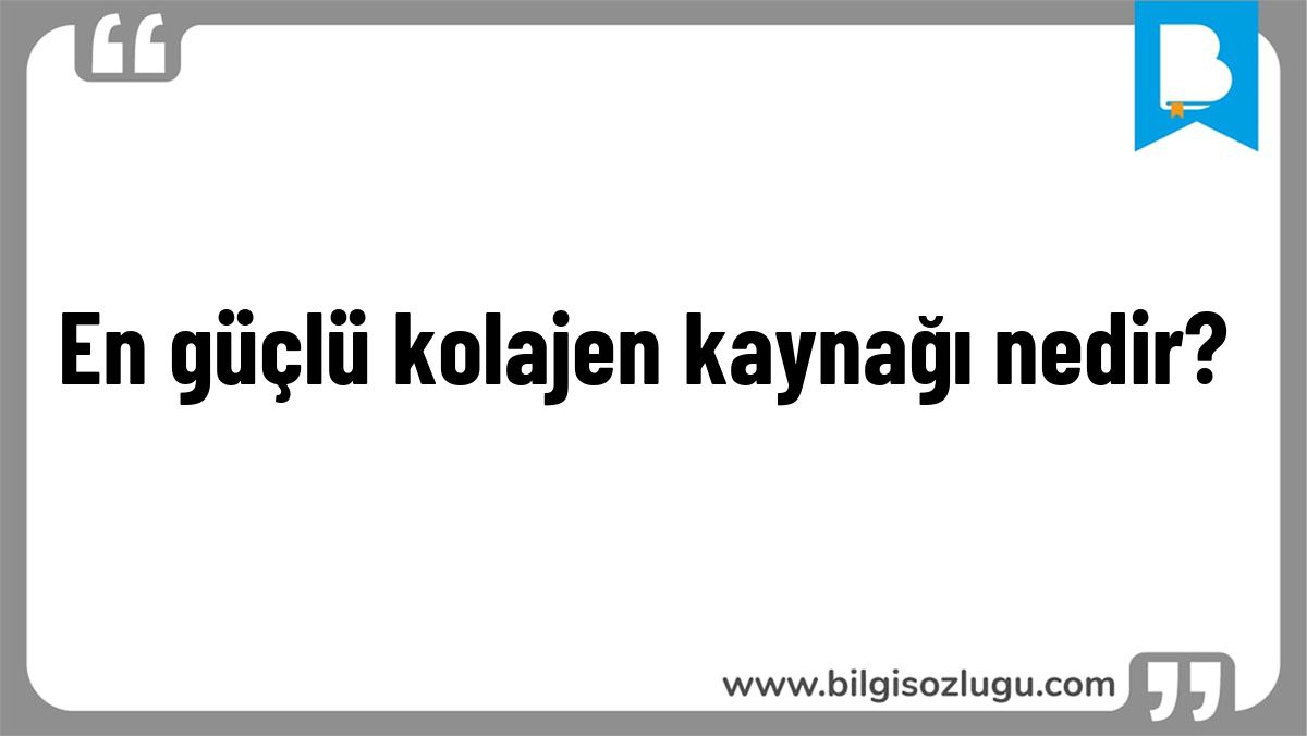 En güçlü kolajen kaynağı nedir?