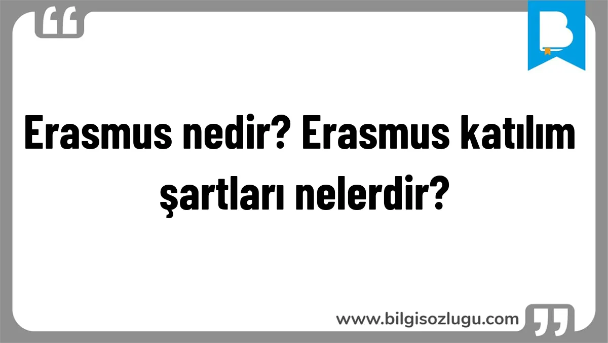 Erasmus nedir? Erasmus katılım şartları nelerdir?