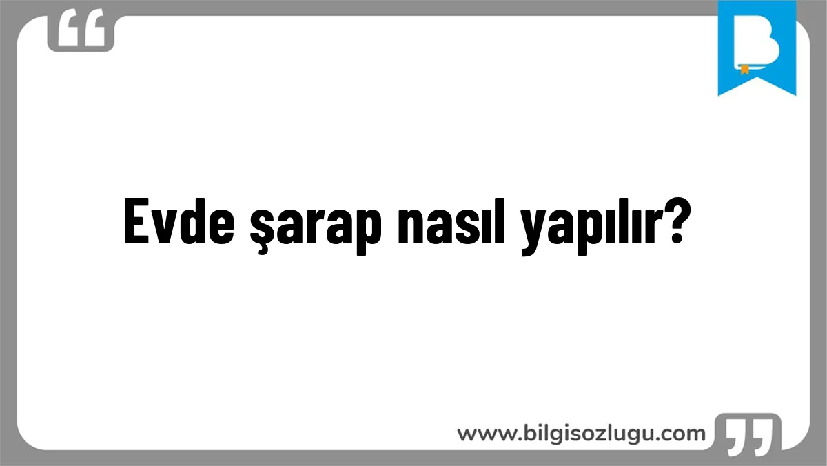 Evde şarap nasıl yapılır?