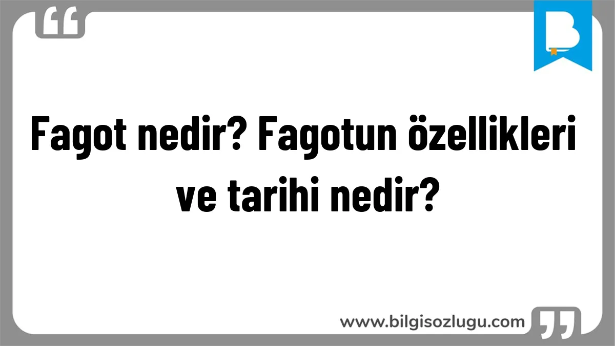 Fagot nedir? Fagotun özellikleri ve tarihi nedir?