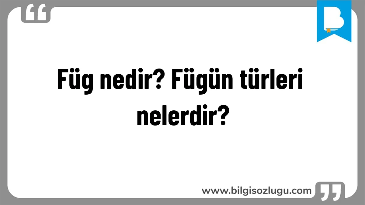 Füg nedir? Fügün türleri nelerdir?