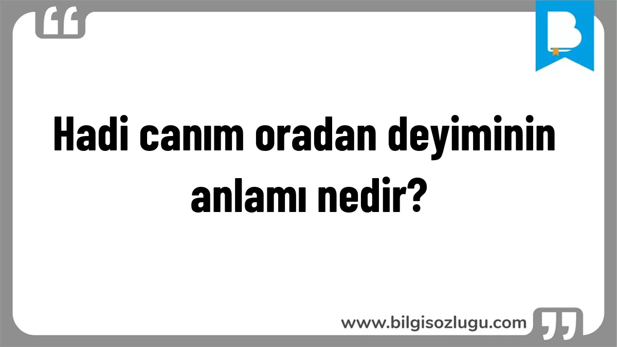 Hadi canım oradan deyiminin anlamı nedir?
