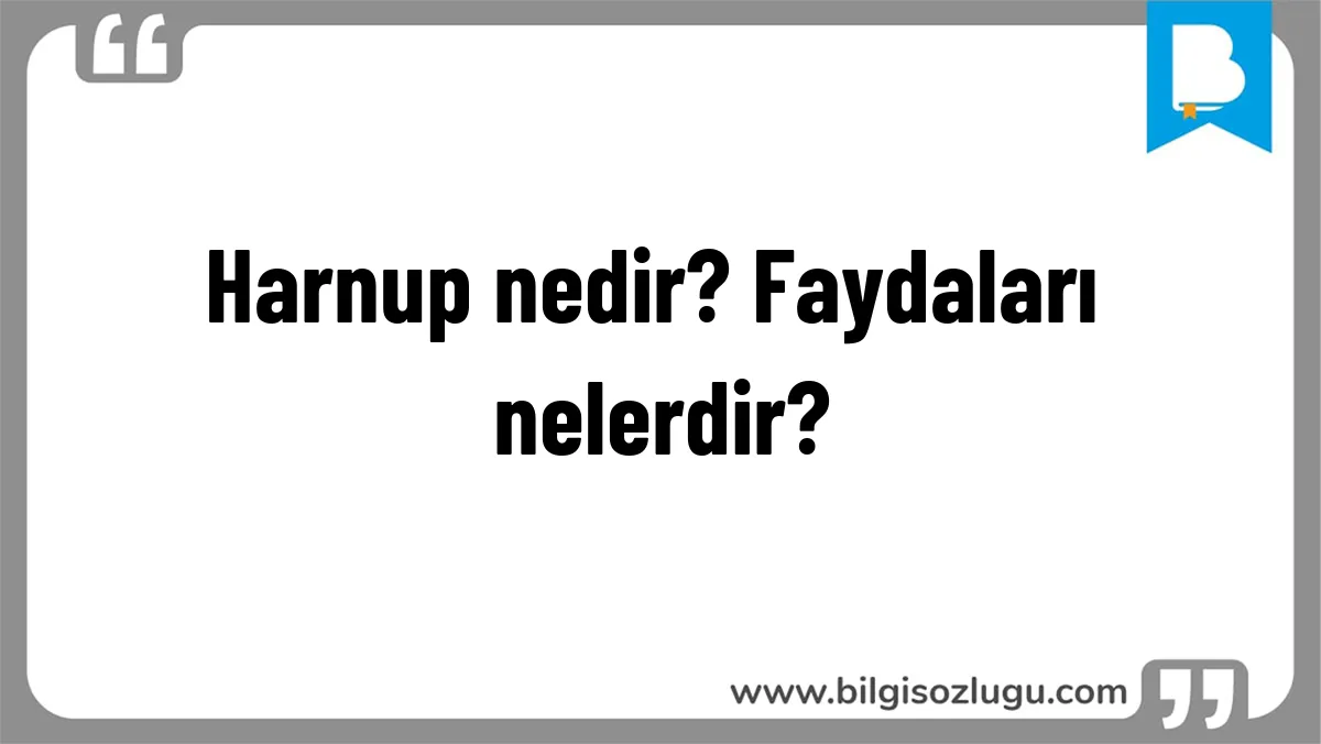 Harnup nedir? Faydaları nelerdir?