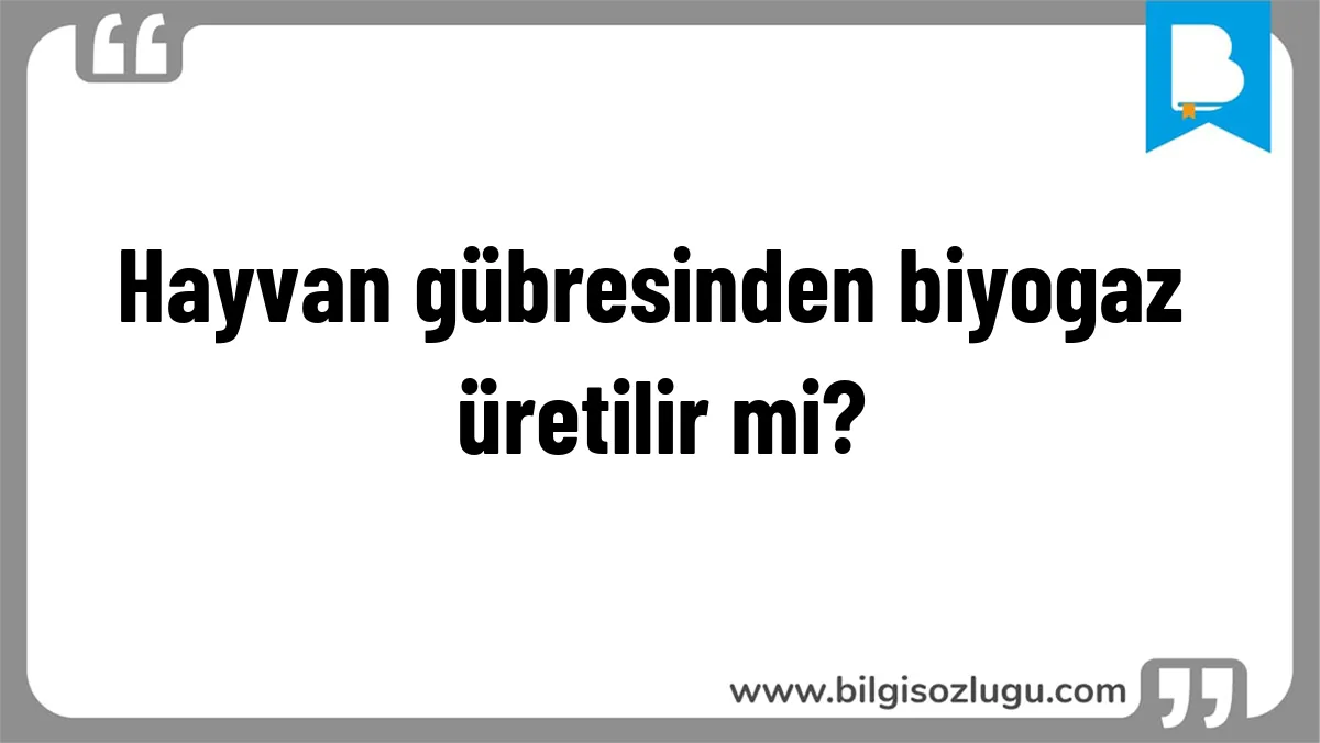 Hayvan gübresinden biyogaz üretilir mi?