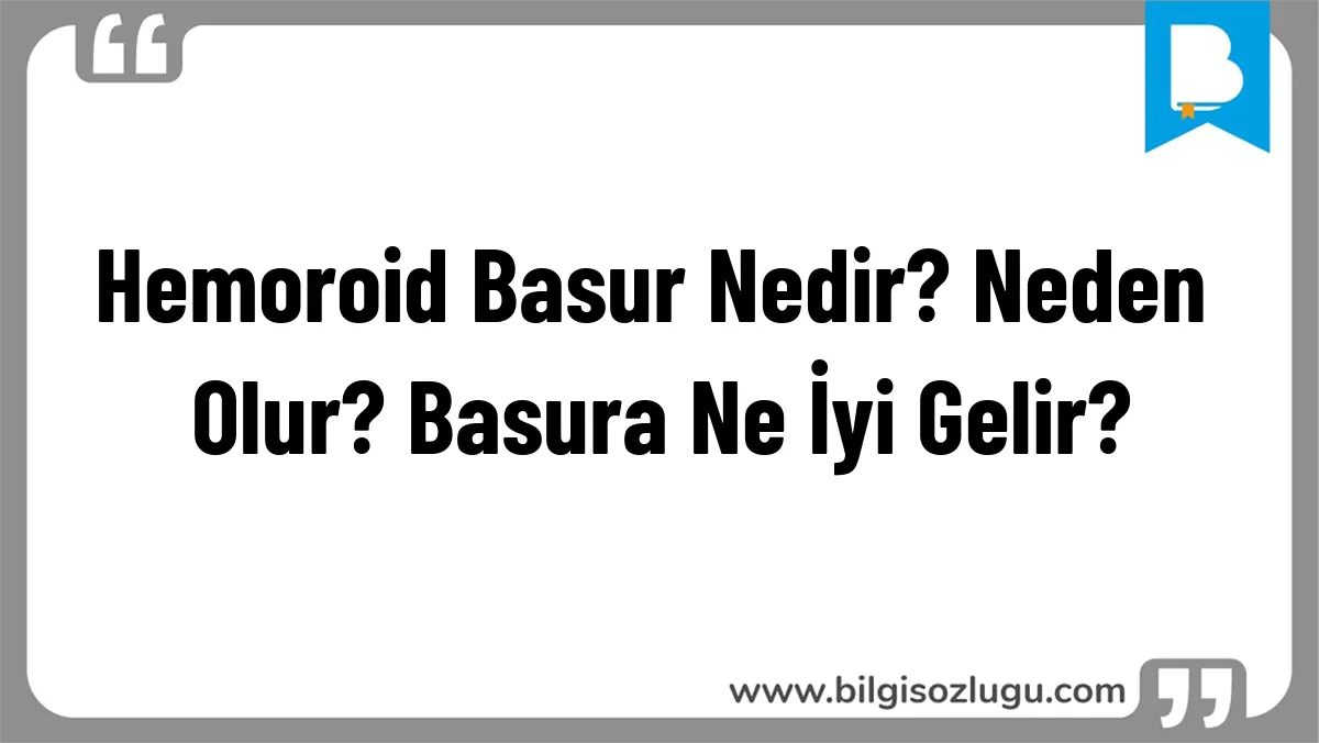 Hemoroid Basur Nedir? Neden Olur? Basura Ne İyi Gelir?