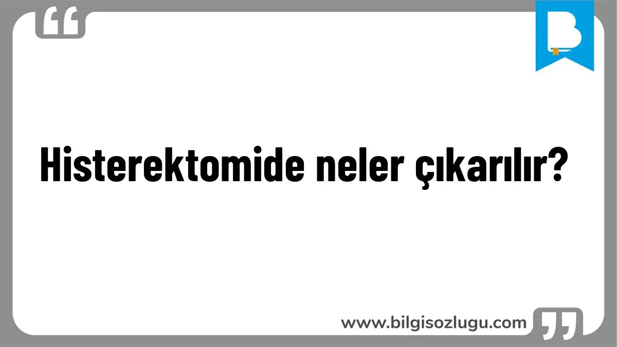 Histerektomide neler çıkarılır?