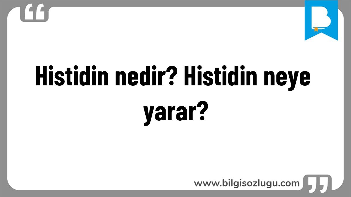 Histidin nedir? Histidin neye yarar?