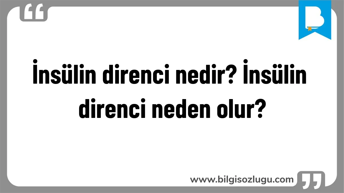 İnsülin direnci nedir? İnsülin direnci neden olur?