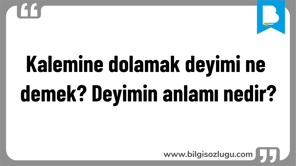Kalemine dolamak deyimi ne demek? Deyimin anlamı nedir?