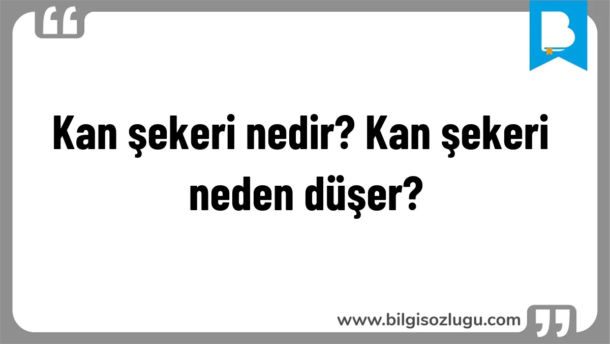 Kan şekeri nedir? Kan şekeri neden düşer?