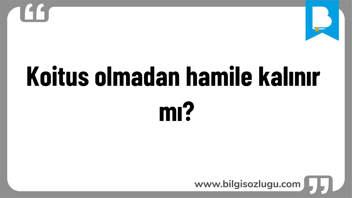 Koitus olmadan hamile kalınır mı?