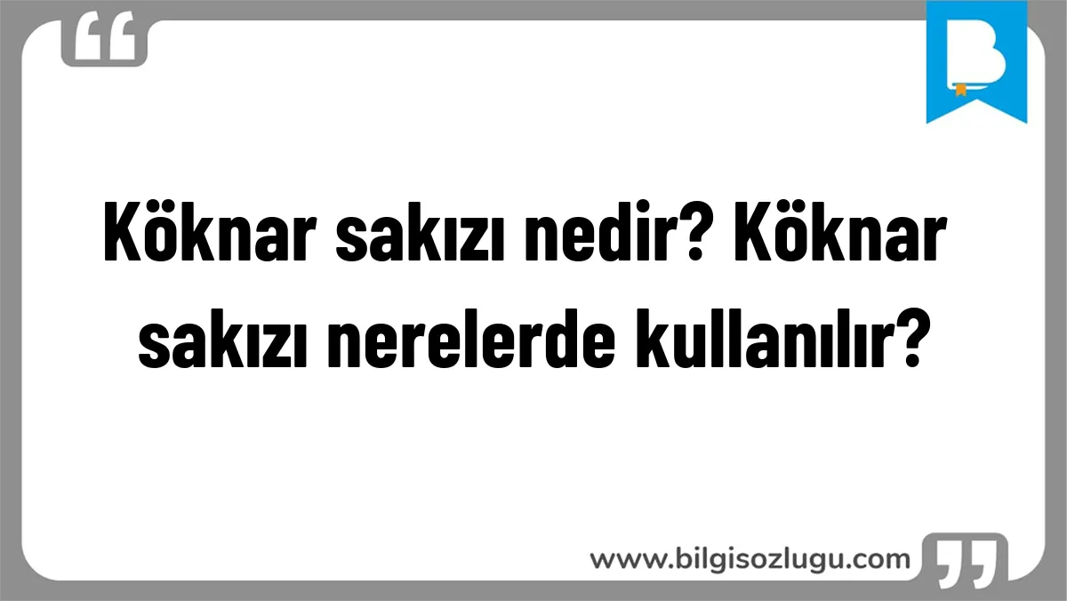 Köknar sakızı nedir? Köknar sakızı nerelerde kullanılır?