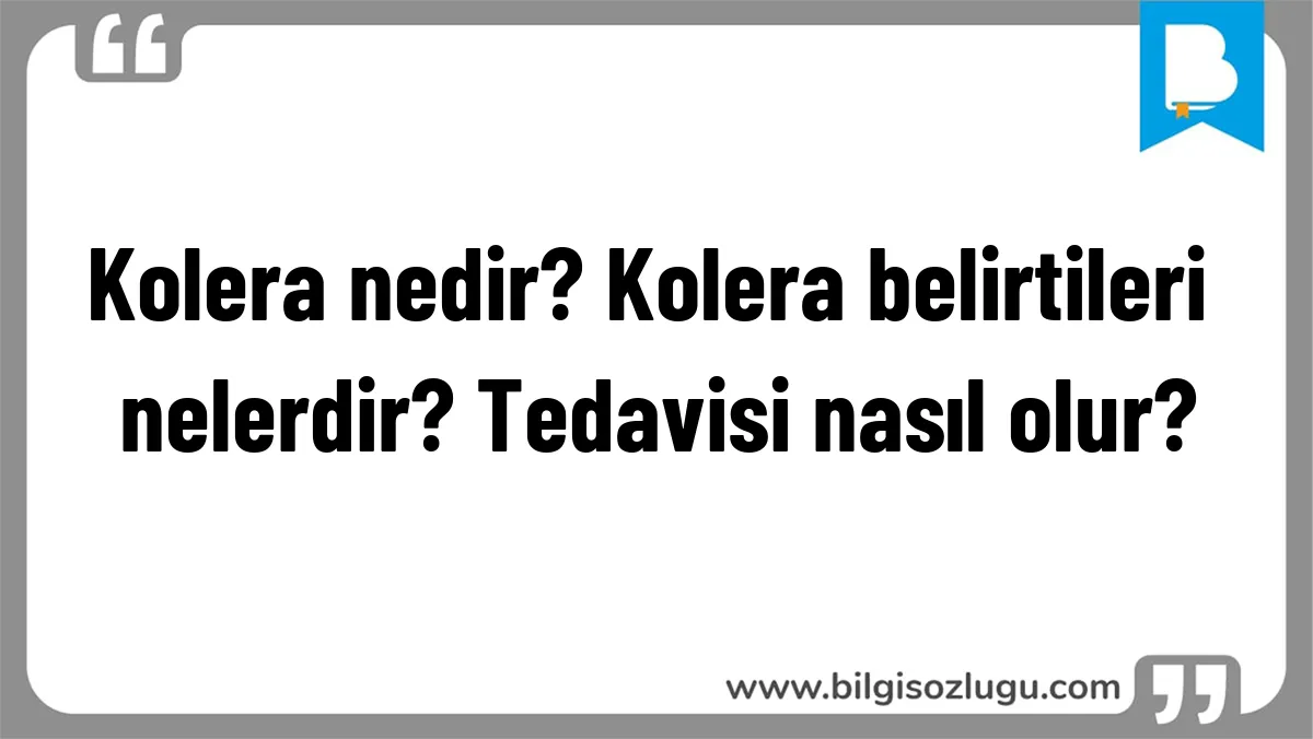 Kolera nedir? Kolera belirtileri nelerdir? Tedavisi nasıl olur?