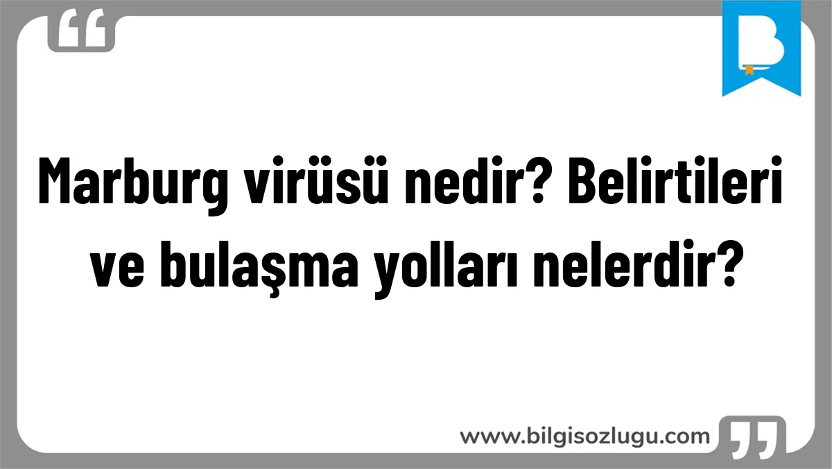 Marburg virüsü nedir? Belirtileri ve bulaşma yolları nelerdir?