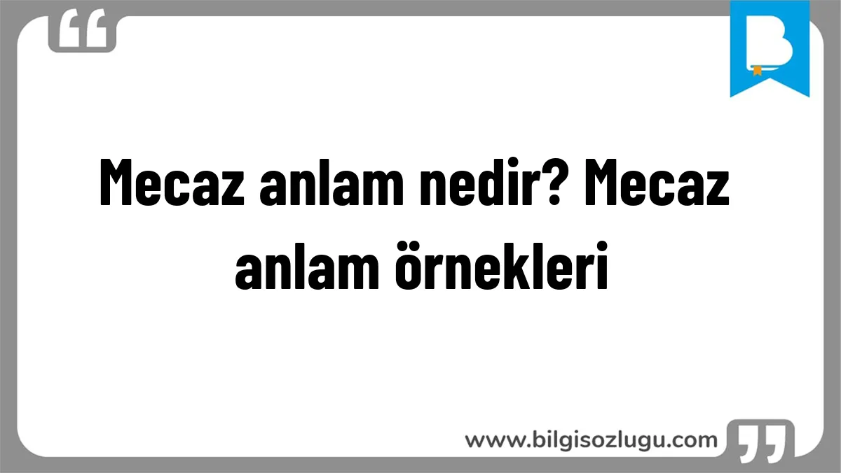Mecaz anlam nedir? Mecaz anlam örnekleri