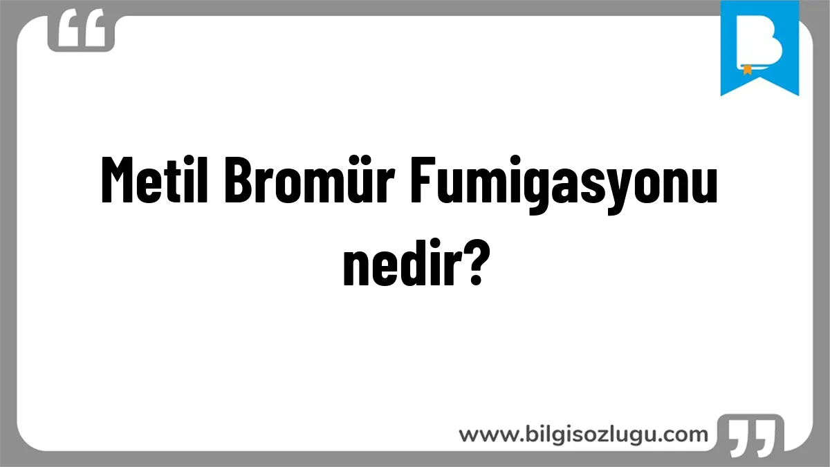 Metil Bromür Fumigasyonu nedir?